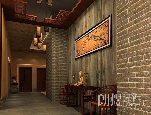 茶樓包廂區(qū)過道設(shè)計效果圖