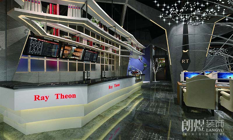 時(shí)尚現(xiàn)代瑞騰網(wǎng)咖裝修設(shè)計(jì)案例