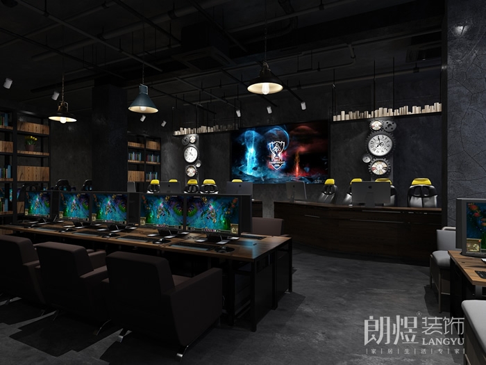 成都時尚簡約網(wǎng)吧裝修設(shè)計