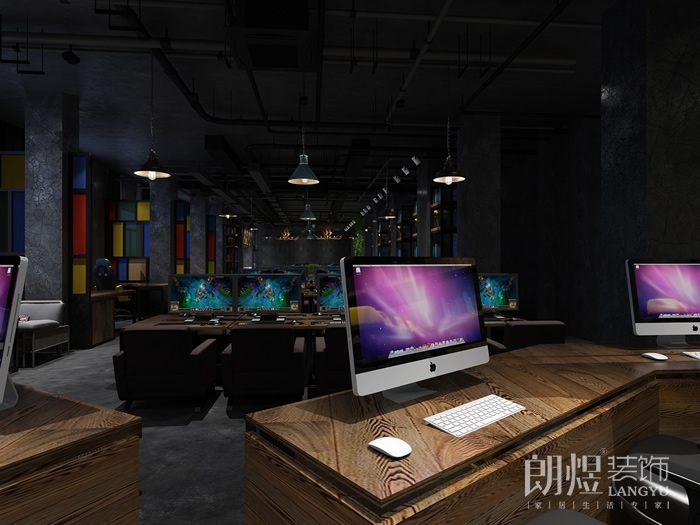 時尚簡約網(wǎng)吧裝修設(shè)計